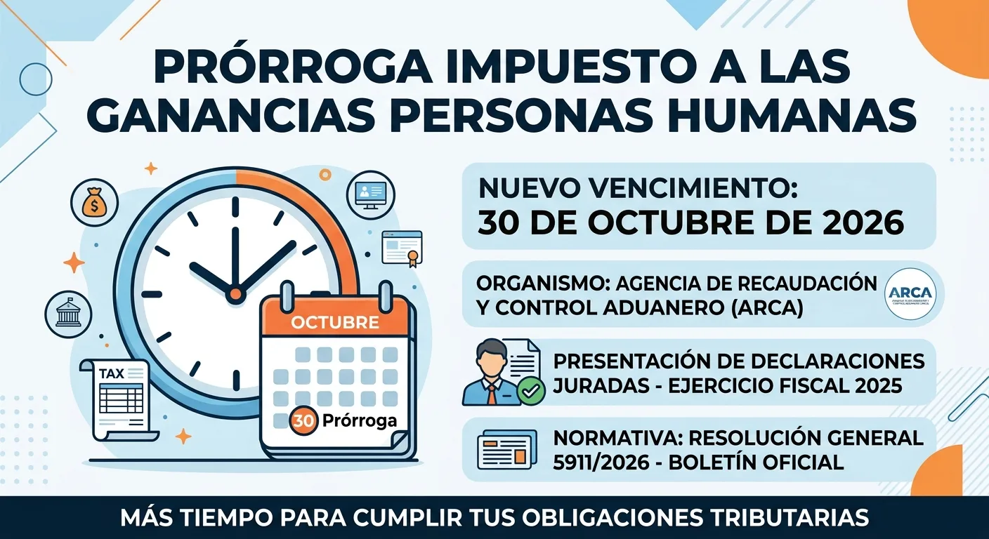 ARCA prorrogó el vencimiento de Ganancias para Personas Humanas